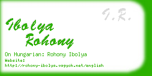 ibolya rohony business card